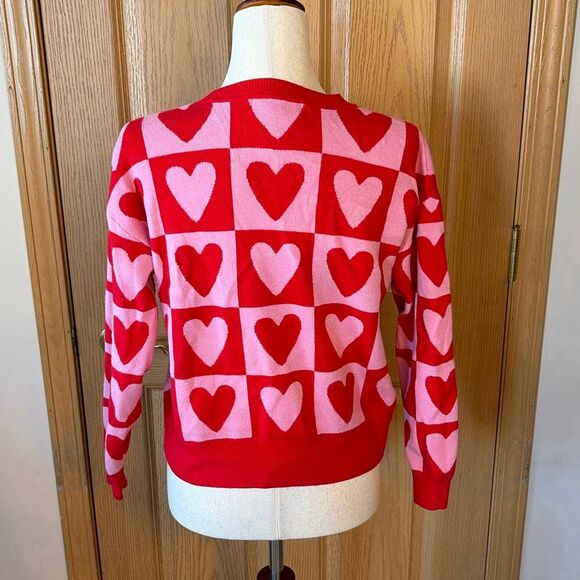33 Degrees Women's Heart Postage Stamp Graphic Cardigan Small - Picture 4 of 7